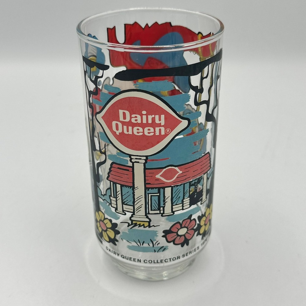 Vintage Dairy Queen Kids Collector Series 1976 Drinking Glass‎ DQ Promo Cartoon
